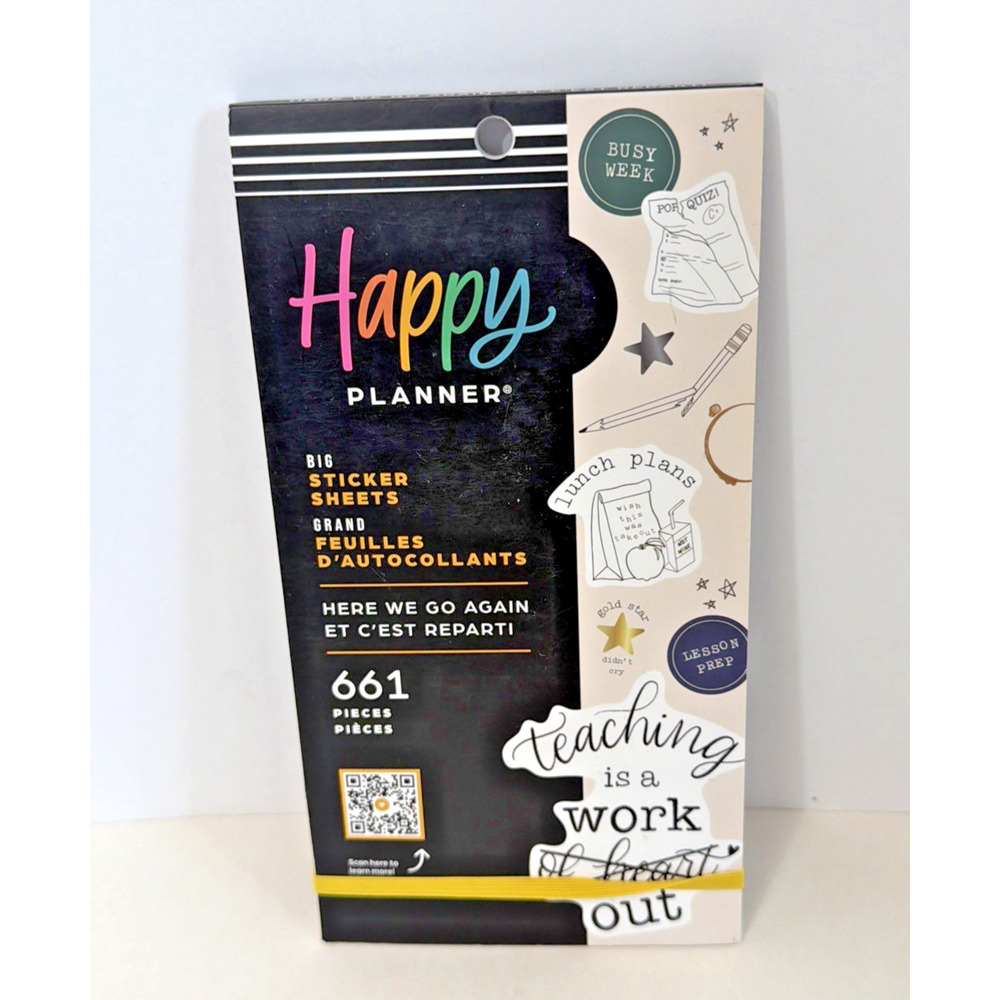 Happy Planner Sticker Pack Multicolored Planner Stickers for Teachers